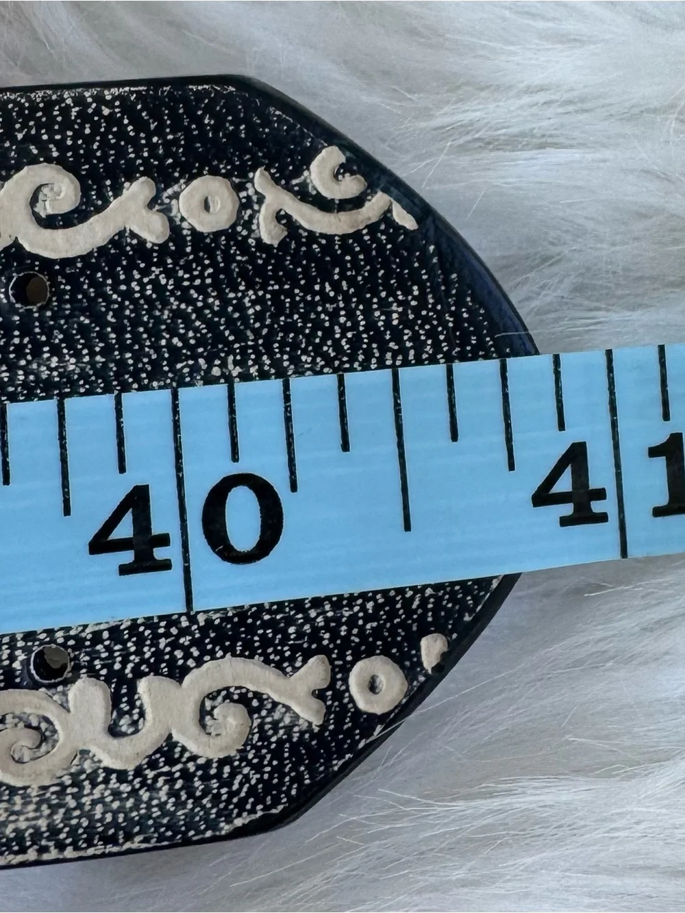 Embellished Gray Leather Belt